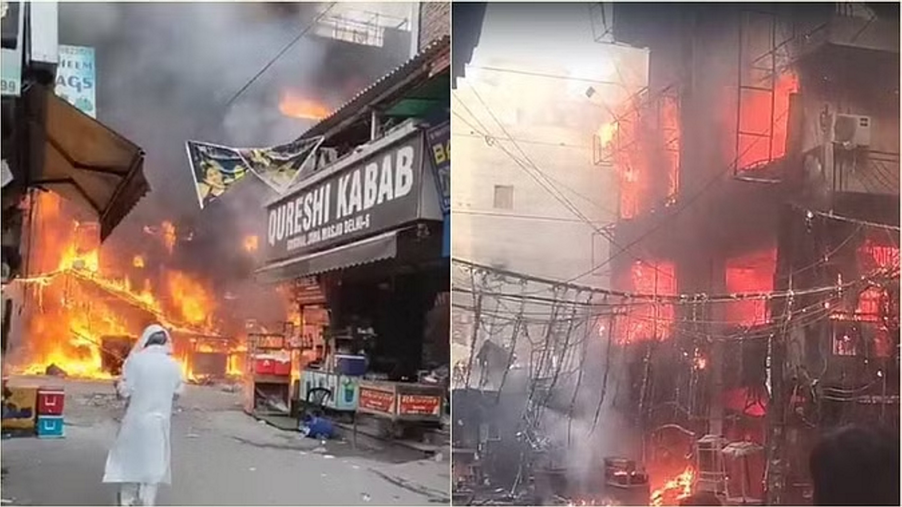 शाहीन बाग इलाके में लगी भीषण आग, चार मशहूर रेस्टोरेंट जलकर खाक; कई LPG सिलेंडर फटे