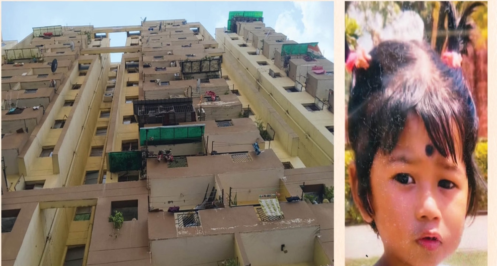 10वीं मंजिल से गिरी चार साल की बच्ची