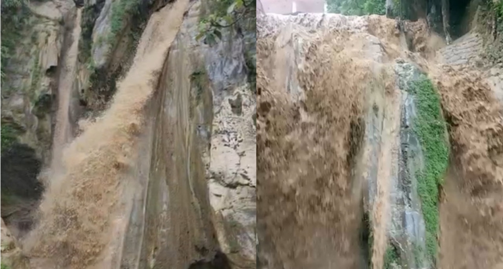 बारिश से उफान पर आया भट्टा फॉल