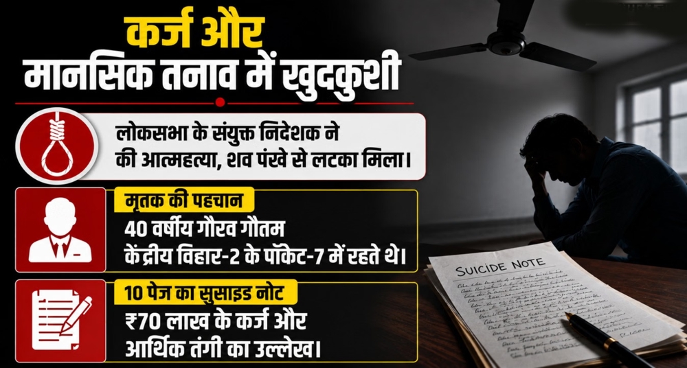 कर्ज में डूबे लोकसभा के संयुक्त निदेशक ने की आत्महत्या