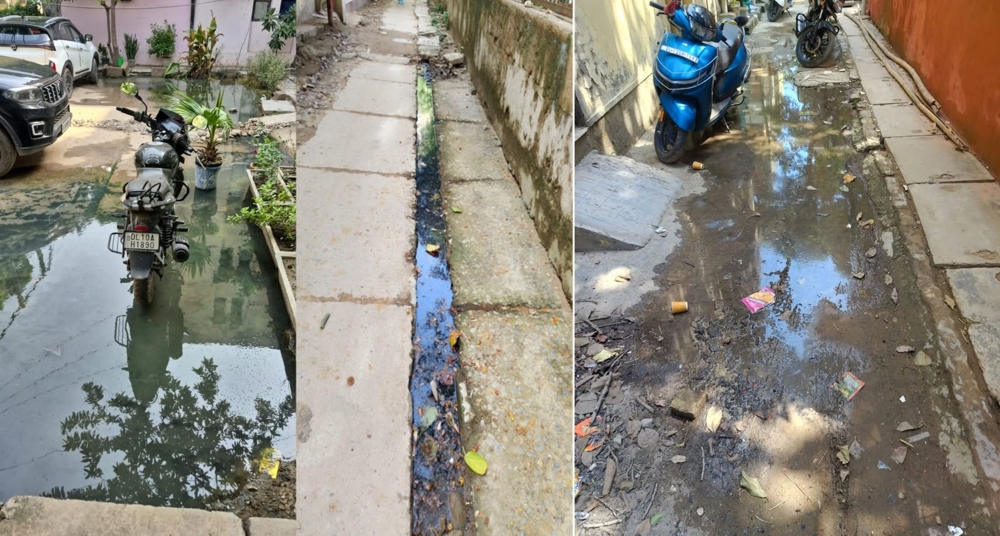 MCD वार्ड-17 की पॉश कॉलोनी ‘मेट्रो अपार्टमेंट’ जलभराव और गंदगी से बेहाल, पार्षद ने झाड़ा पल्ला