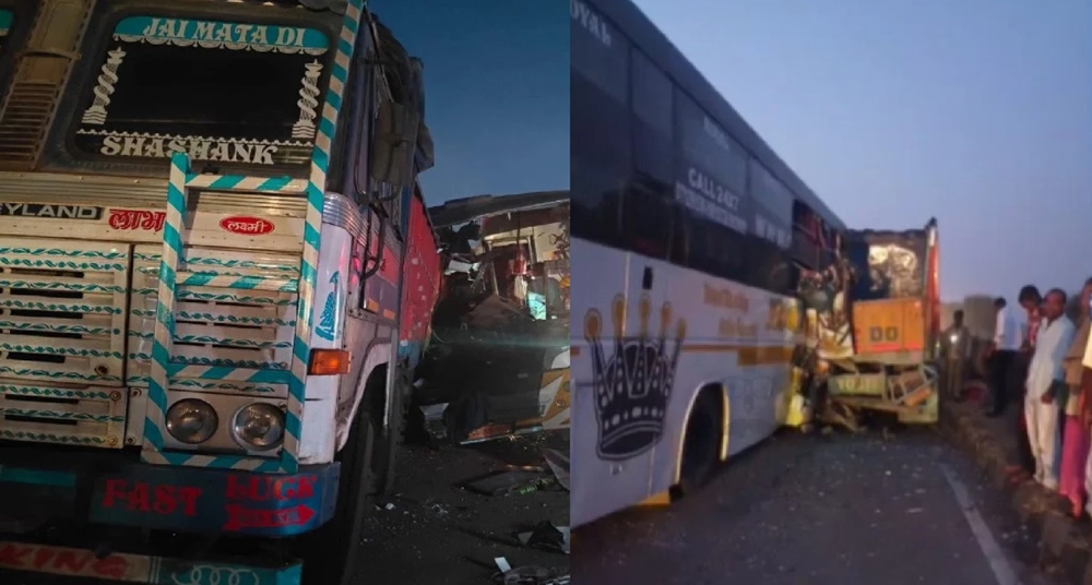रायपुर-बिलासपुर हाइवे पर खड़े ट्रक से टकराई तेज रफ्तार बस, 3 यात्रियों की मौत, 10 घायल