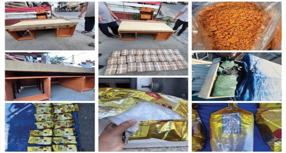 फर्नीचर और चाय के पैकेटों से 50 किलो ड्रग्स जब्त